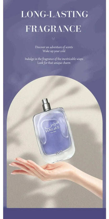 Original Hawas Men EDP Spray 100ml Long Lasting Signature Premium Arabian Daily Elegance Refreshing Luxurious Masculine Parfum - MANDOTOS