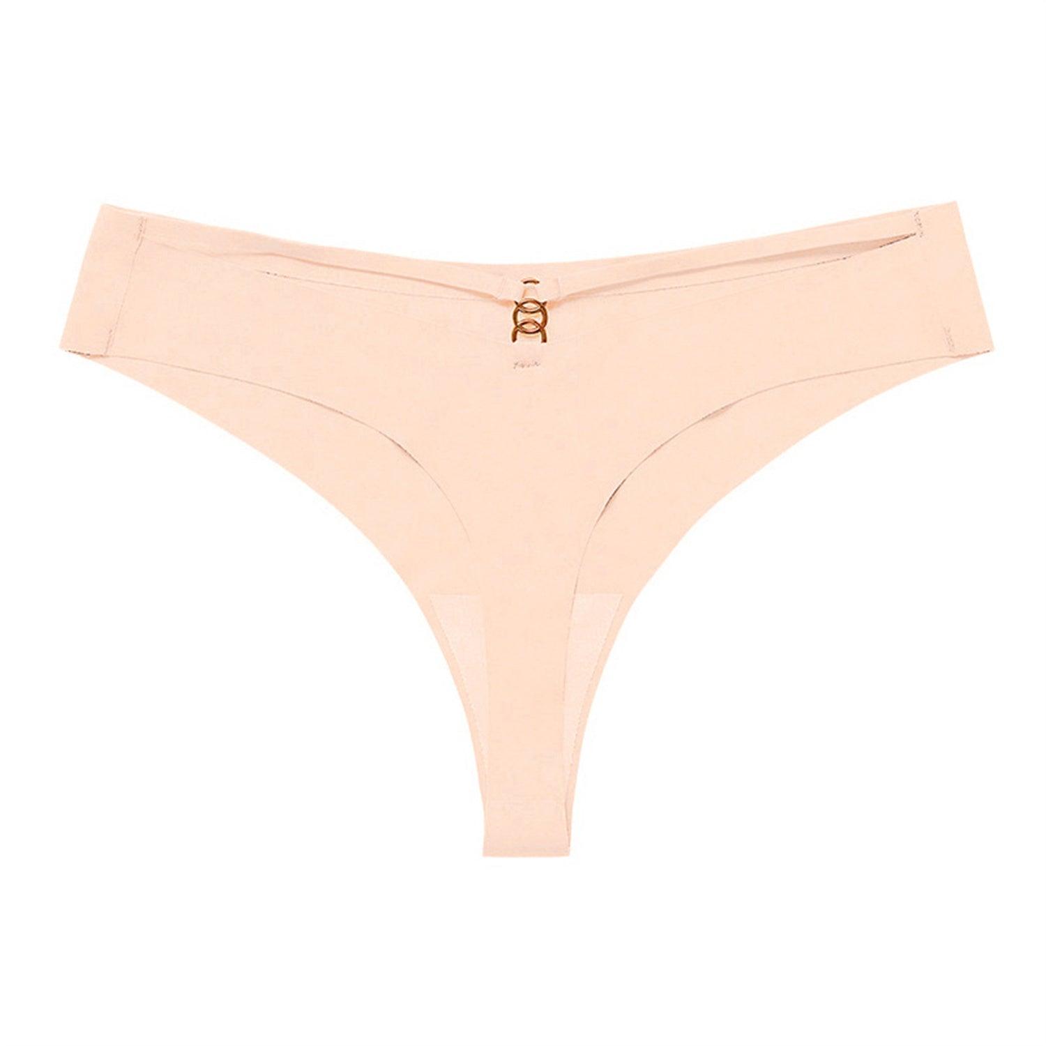 Panties Set Women Seamless Panties Sexy Low-Waist G-String Thong Ice Silk Underwear Hollow Out T-Back Solid Bandage Female Lingerie - MANDOTOS