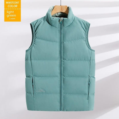 Plus Size Down Vest Stand Collar Waistcoat - MANDOTOS