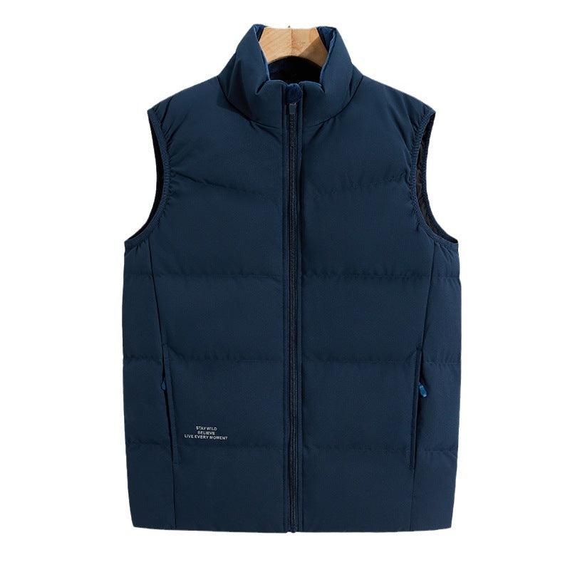 Plus Size Down Vest Stand Collar Waistcoat - MANDOTOS