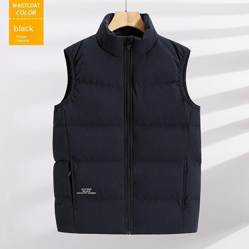 Plus Size Down Vest Stand Collar Waistcoat - MANDOTOS