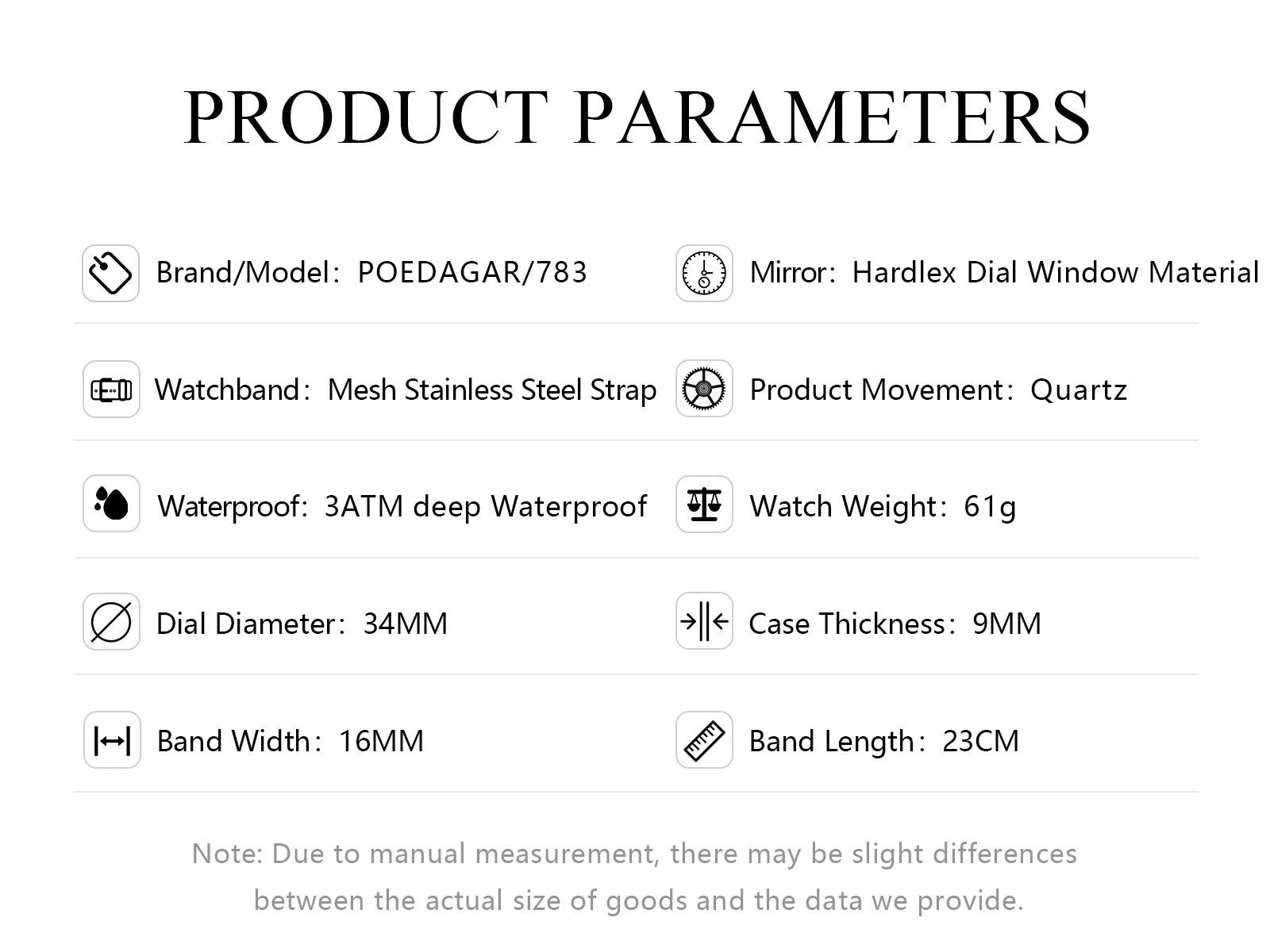 POEDAGAR Luxury Fashion Elegant Ladies Watch Waterproof Watch for Woman Mesh Stainless Steel Quartz Women's Watches Female Reloj - MANDOTOS