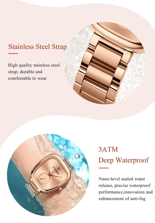 POEDAGAR Luxury Ladies Watch Stainless Steel Waterproof Quartz Watch for Woman High Quality Female Clock Elegant Women's Watches - MANDOTOS