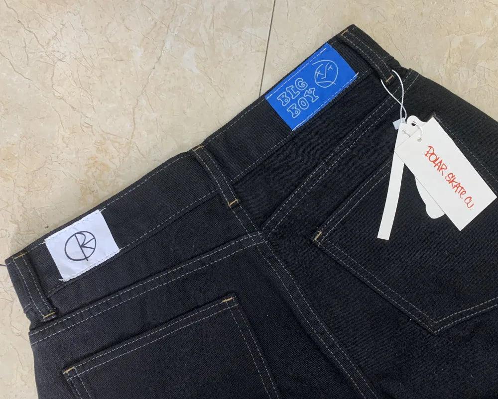 Polar Big Boy Embroidery Jeans Y2K Pants Streetwear Gothic Cartoon Blue Baggy Jeans Retro Punk Rock High Waist Denim Trousers - MANDOTOS