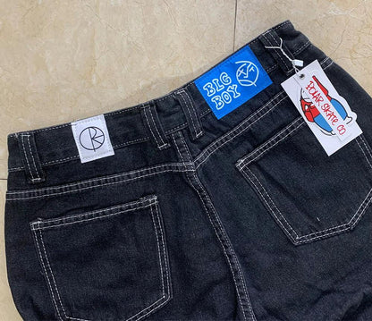 Polar Big Boy Embroidery Jeans Y2K Pants Streetwear Gothic Cartoon Blue Baggy Jeans Retro Punk Rock High Waist Denim Trousers - MANDOTOS