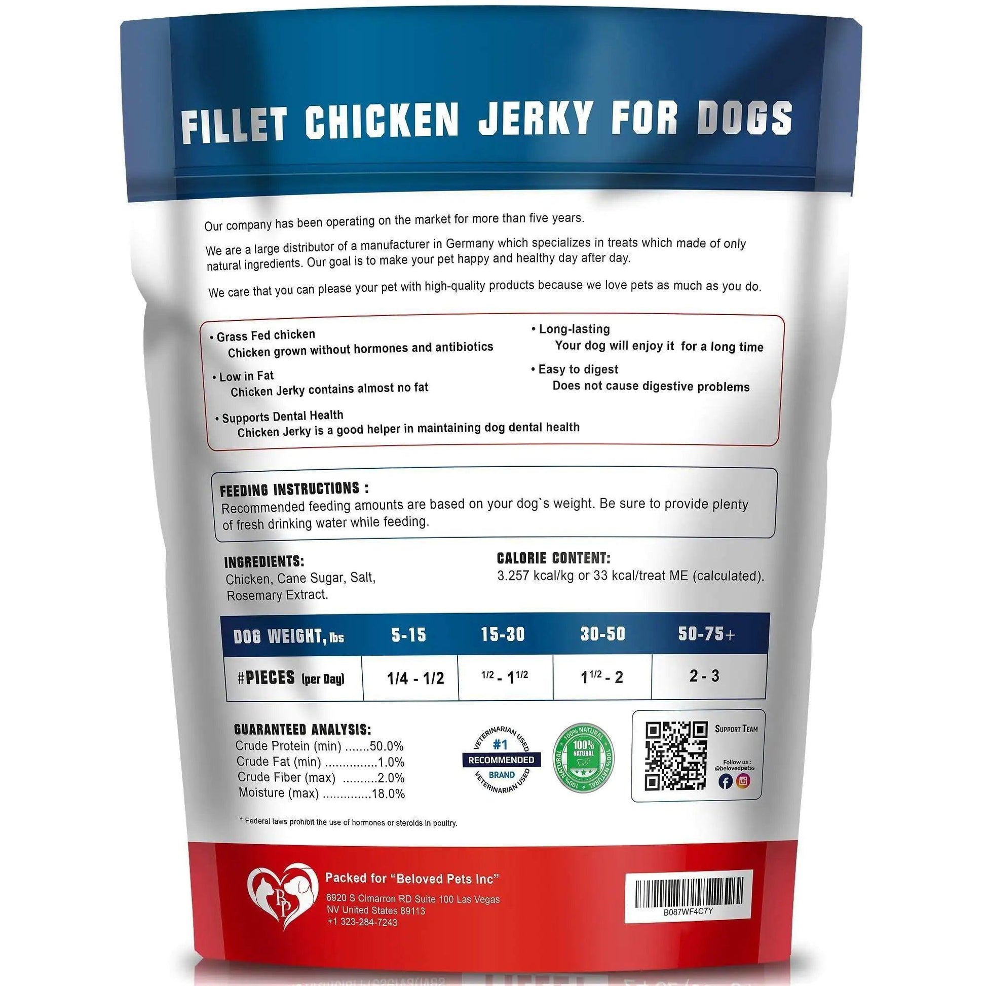 Premium Chicken Jerky Dog Snacks 1.5lb - MANDOTOS