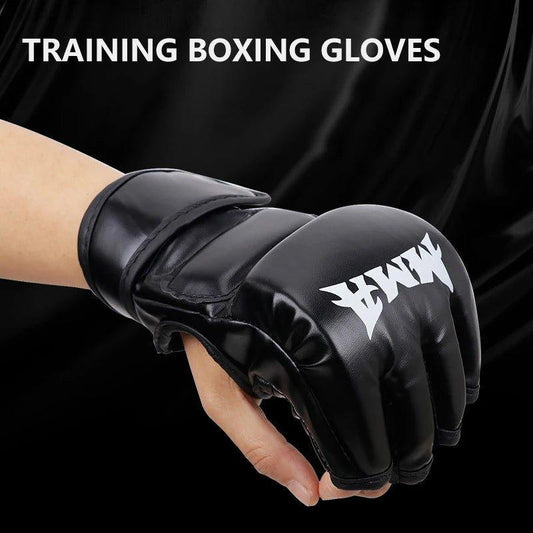 Professional Boxing Training Gloves Half Finger Leather Cushion for Adult Sanda Boxing UFC Training Sandbag Knuckles - MANDOTOS