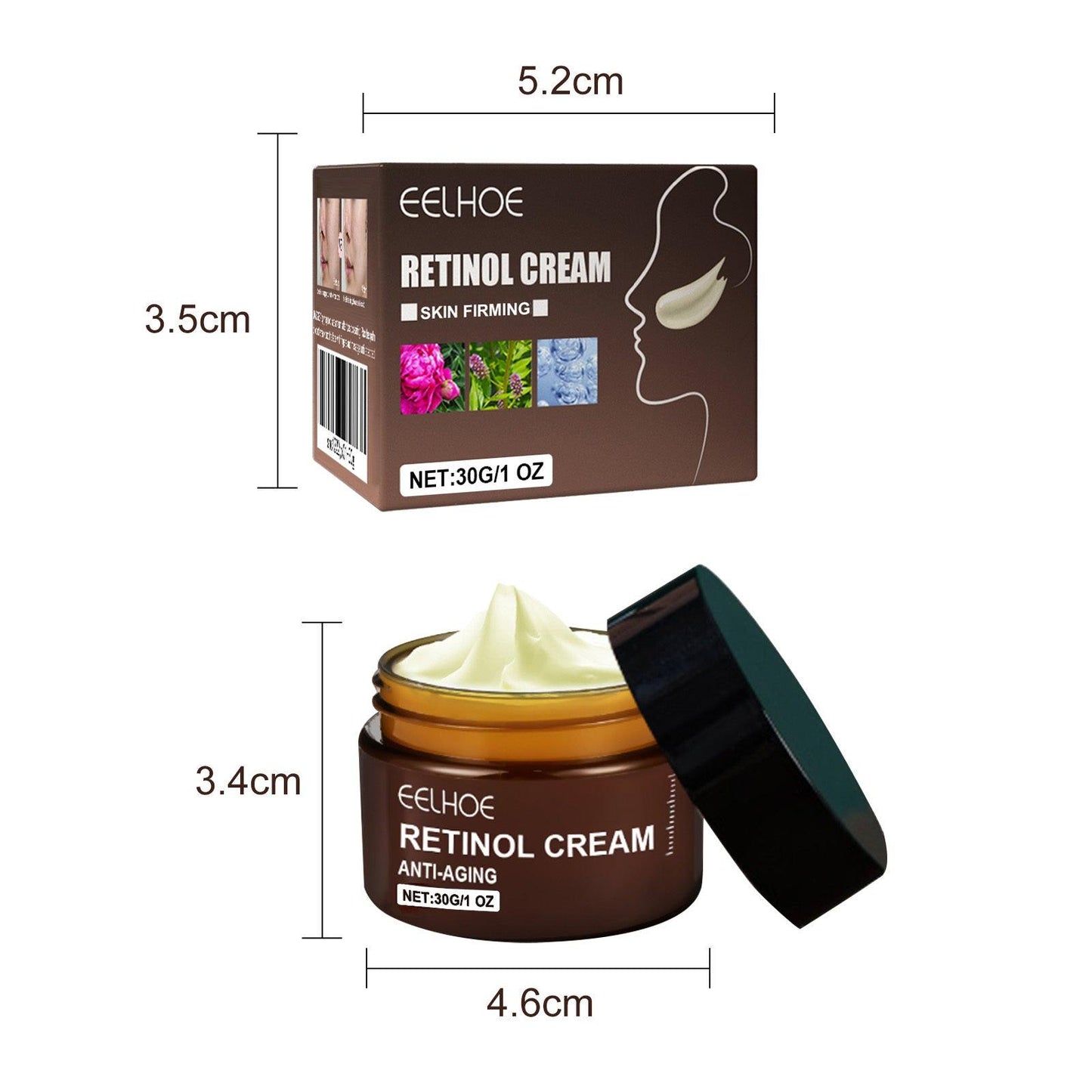 Retinol Anti Aging Wrinkle Removal Skin Firming Cream, EELHOE Retinol Cream Anti-Aging With Hyaluronic Acid And Vitamin - MANDOTOS