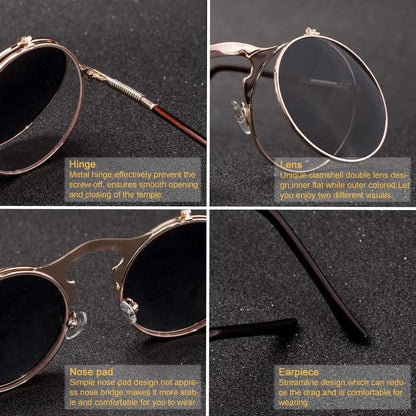 Retro Flip Steampunk Shades - MANDOTOS
