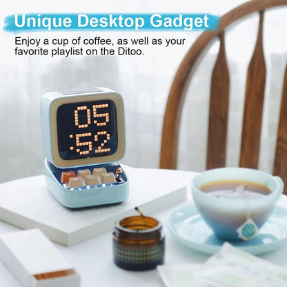 Retro Pixel Art Bluetooth Speaker and Alarm Clock - MANDOTOS