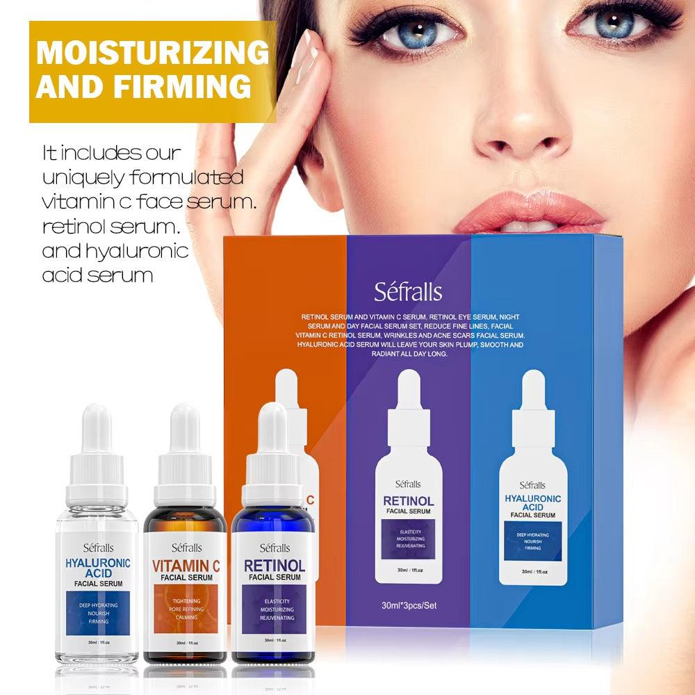 Sefralls Facial Serum Set Wholesale Hyaluronic Acid Retinol Vitamin C Moisturizing Nourishing Skin Care Face Serums - MANDOTOS