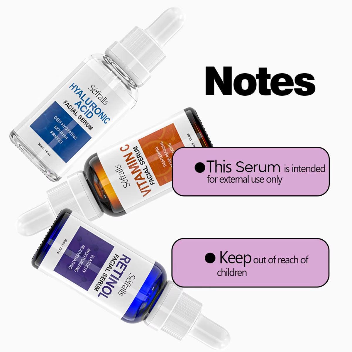 Sefralls Facial Serum Set Wholesale Hyaluronic Acid Retinol Vitamin C Moisturizing Nourishing Skin Care Face Serums - MANDOTOS