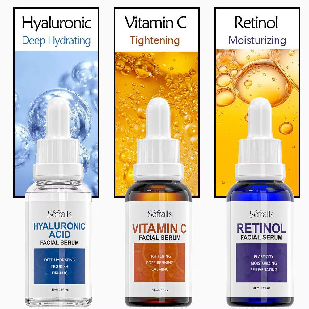 Sefralls Facial Serum Set Wholesale Hyaluronic Acid Retinol Vitamin C Moisturizing Nourishing Skin Care Face Serums - MANDOTOS