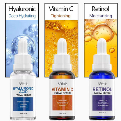 Sefralls Facial Serum Set Wholesale Hyaluronic Acid Retinol Vitamin C Moisturizing Nourishing Skin Care Face Serums - MANDOTOS