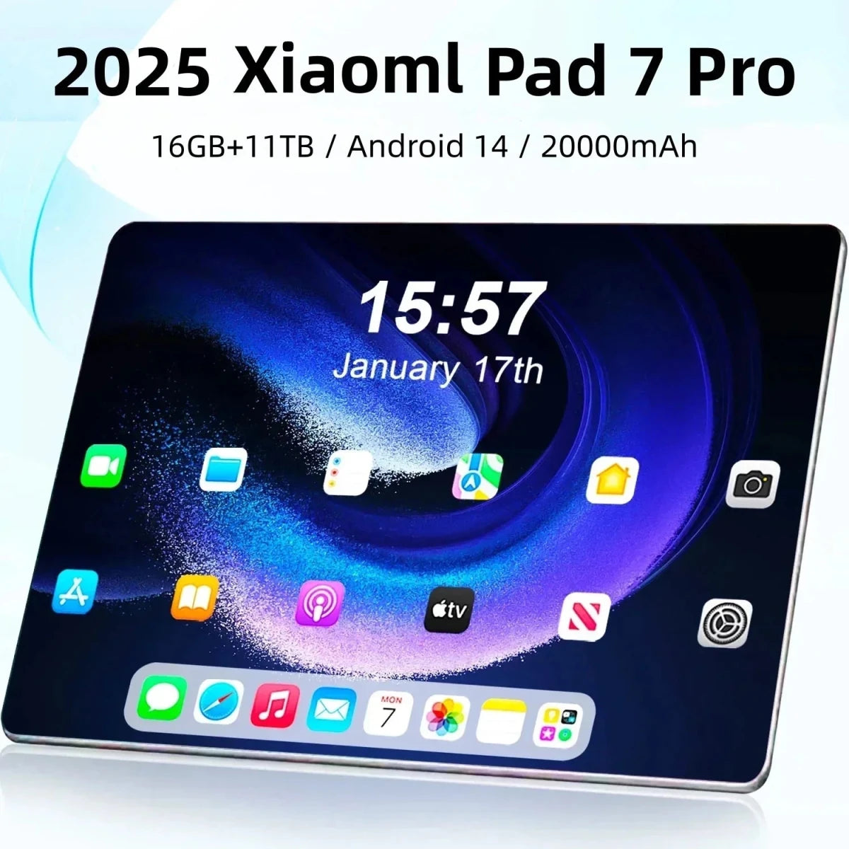 Xiaomi Pad 7 Pro 11-inch 4K HD Android tablet with 5G WiFi, original 2025 global version, Google Play, and PC functionality.