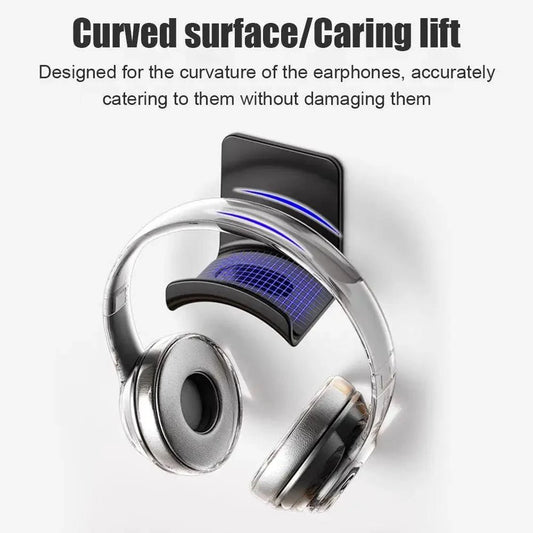 Plastic wall-mounted headphone stand from Shop1102928923, ideal for gaming earphones and headset organization under desks.