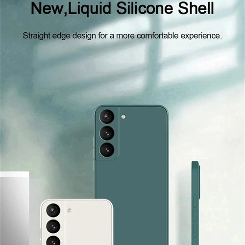 Luxury silicone case for Samsung Galaxy S24/S20/S21/S22/S23 and Note 10/20, featuring sleek design and premium liquid protection.