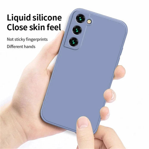 Luxury silicone case for Samsung Galaxy S24, S20, S21, S22, S23, Note 10, 20 with sleek design and liquid protection.