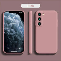 Luxury silicone case for Samsung Galaxy S24/S20/S21/S22/S23 and Note 10/20, with sleek design and liquid protection.