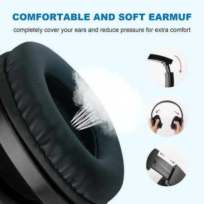 Siindoo JH-812 Black Bluetooth Headphone Foldable Stereo Music Earphones FM and Support SD Card with Mic for Mobile Samsung PC - MANDOTOS