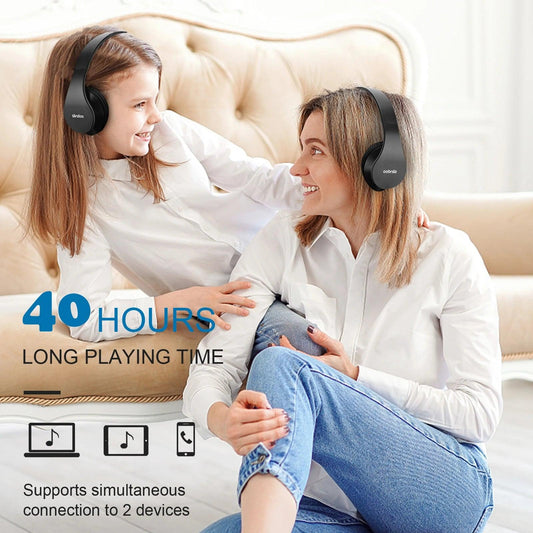 Siindoo JH-812 Black Bluetooth Headphone Foldable Stereo Music Earphones FM and Support SD Card with Mic for Mobile Samsung PC - MANDOTOS