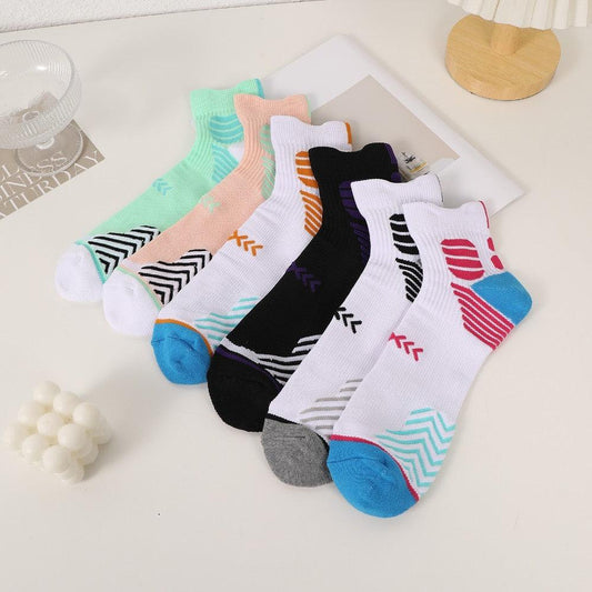 Six Pairs Of Trendy Mixed Sports Socks, Sports Ankle Socks, Running Socks, Hiking Socks, Moisture-wicking Cotton Socks And Ankle Socks - MANDOTOS