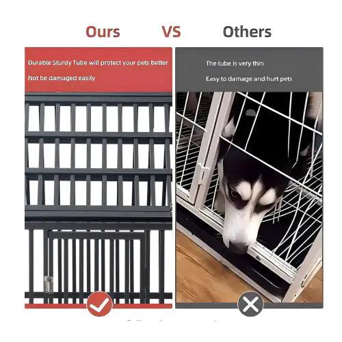 Sturdy Canine Kennel with Roof and Windows - MANDOTOS