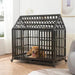 Sturdy Canine Kennel with Roof and Windows - MANDOTOS