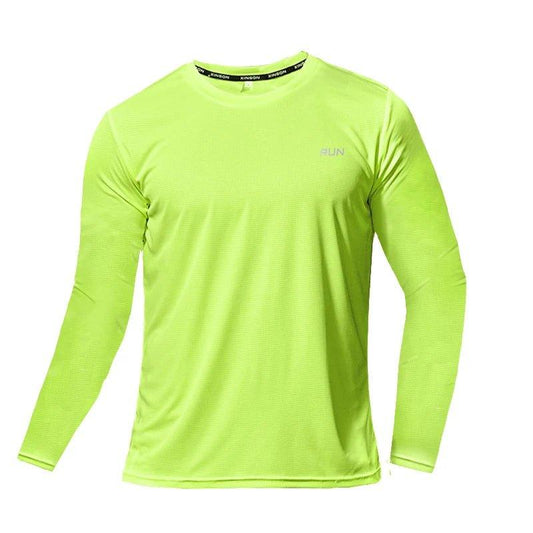 Summer Ice Silk Long Sleeve T-Shirt Men 2023 New Quick Dry Breathable Air Conditioning Outdoor Sun Protection Running Outer Wear - MANDOTOS