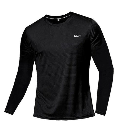 Summer Ice Silk Long Sleeve T-Shirt Men 2023 New Quick Dry Breathable Air Conditioning Outdoor Sun Protection Running Outer Wear - MANDOTOS