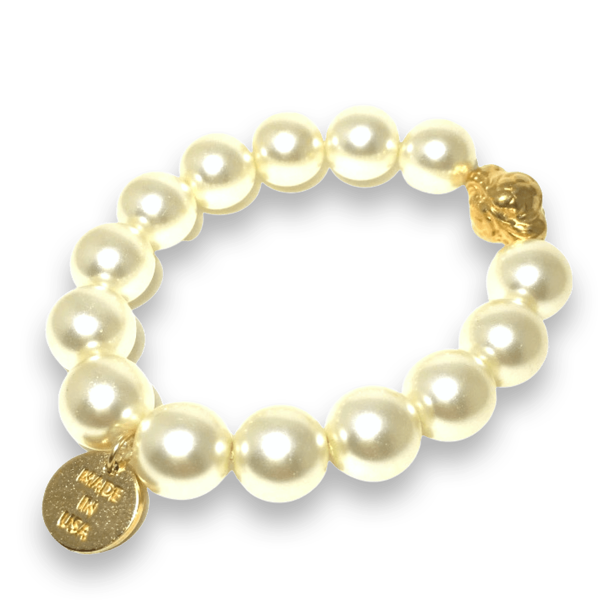 Pearls of Wisdom mantra bracelet by The Urban Charm featuring white beads and engraved spiritual message on a stylish bracelet.