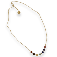Chakra balance necklace by The Urban Charm featuring natural gemstones and a charm, designed to promote energy harmony.
