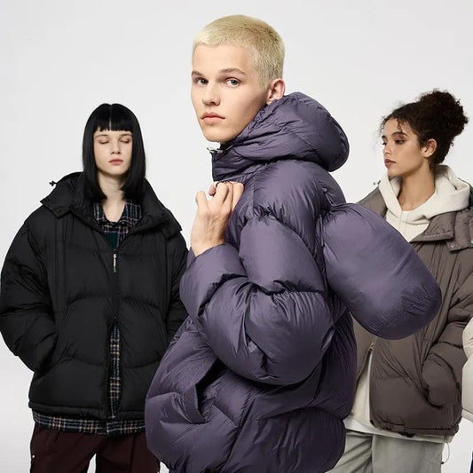 Thin And Portable Puff Down Jacket Solid Color Hooded - MANDOTOS
