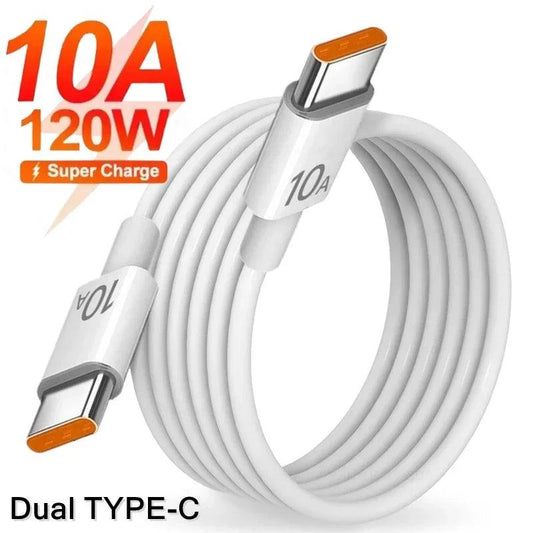 Universal 120W 10A Fast Charger PD Dual USB C To Type C Quick Charging Cable High-speed Data Transfer Wire Cord For Samsung Mi - MANDOTOS