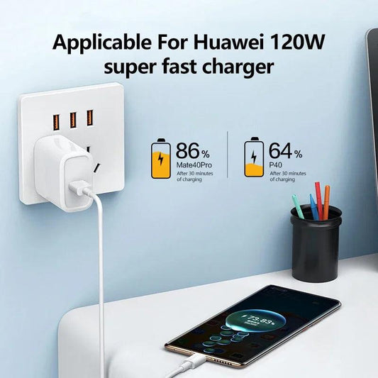 Universal 120W 10A USB Type C Cable Super Fast Charging Cable For Huawei P40 P30 Honor Data Cord For Xiaomi Redmi 0.3/1M/1.5M/2M - MANDOTOS