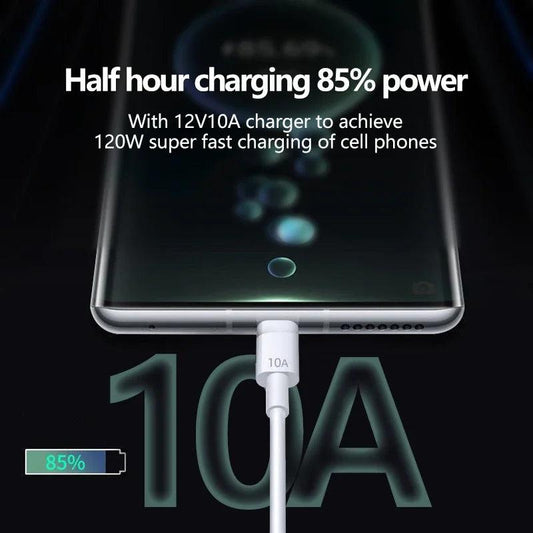 Universal 120W 10A USB Type C Cable Super Fast Charging Cable For Huawei P40 P30 Honor Data Cord For Xiaomi Redmi 0.3/1M/1.5M/2M - MANDOTOS