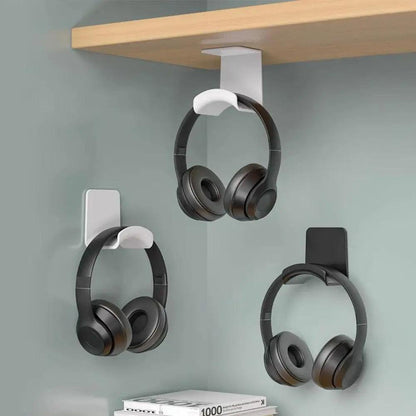 Universal Headphone Stand Adhensive Plastic Wall Mount Hanger Under Desk Headset Rack Holder Support For Gaming Earphone Bracket - MANDOTOS