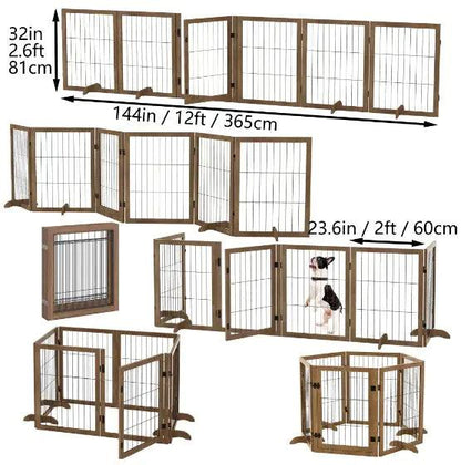 WideSpan 144" Pet Gate with Door - MANDOTOS