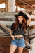 Black Wild Junkie graphic tee featuring Western-inspired boot stitch design, casual and stylish for everyday wear.