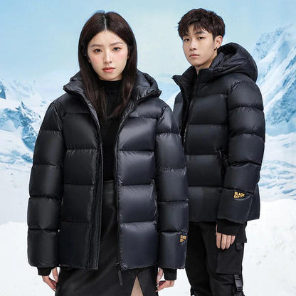 Winter Black Gold Down Jacket Couple Style - MANDOTOS
