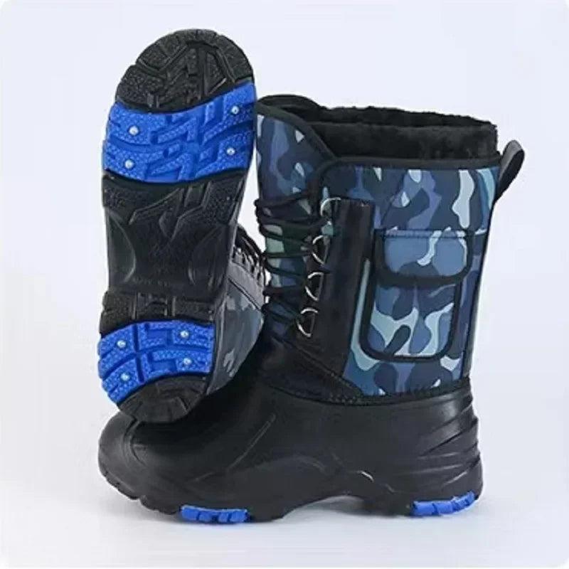 Winter Men's Outdoor Boots Warm Waterproof Snow Boots for Men Fishing Boots Men's Non-slip Hiking Boots Male Sneakers Work Boots - MANDOTOS