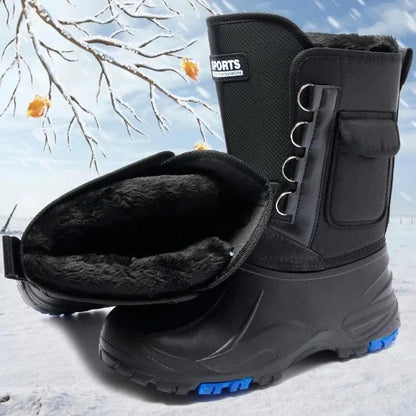 Winter Men's Outdoor Boots Warm Waterproof Snow Boots for Men Fishing Boots Men's Non-slip Hiking Boots Male Sneakers Work Boots - MANDOTOS