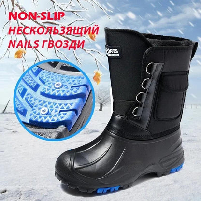 Winter Men's Outdoor Boots Warm Waterproof Snow Boots for Men Fishing Boots Men's Non-slip Hiking Boots Male Sneakers Work Boots - MANDOTOS