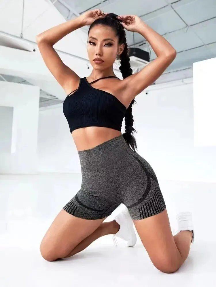 Women Yoga Shorts High Waist Workout Shorts Fitness Yoga Lift Butt Fitness Ladies Yoga Gym Running Short Pants Sportswear - MANDOTOS