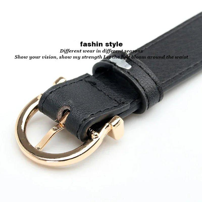 Women's Belt Fashion Pin Buckle Thin Belt Genuine Luxury Soft Belt Women With Cargo Pants Jeans Windproof Belt Pu Leather Belt - MANDOTOS