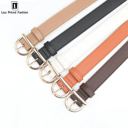 Women's Belt Fashion Pin Buckle Thin Belt Genuine Luxury Soft Belt Women With Cargo Pants Jeans Windproof Belt Pu Leather Belt - MANDOTOS