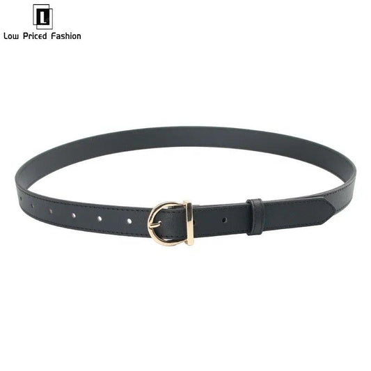 Women's Belt Fashion Pin Buckle Thin Belt Genuine Luxury Soft Belt Women With Cargo Pants Jeans Windproof Belt Pu Leather Belt - MANDOTOS