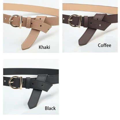 Women's Belt Fashion Pin Buckle Thin Belt Genuine Luxury Soft Belt Women With Cargo Pants Jeans Windproof Belt Pu Leather Belt - MANDOTOS